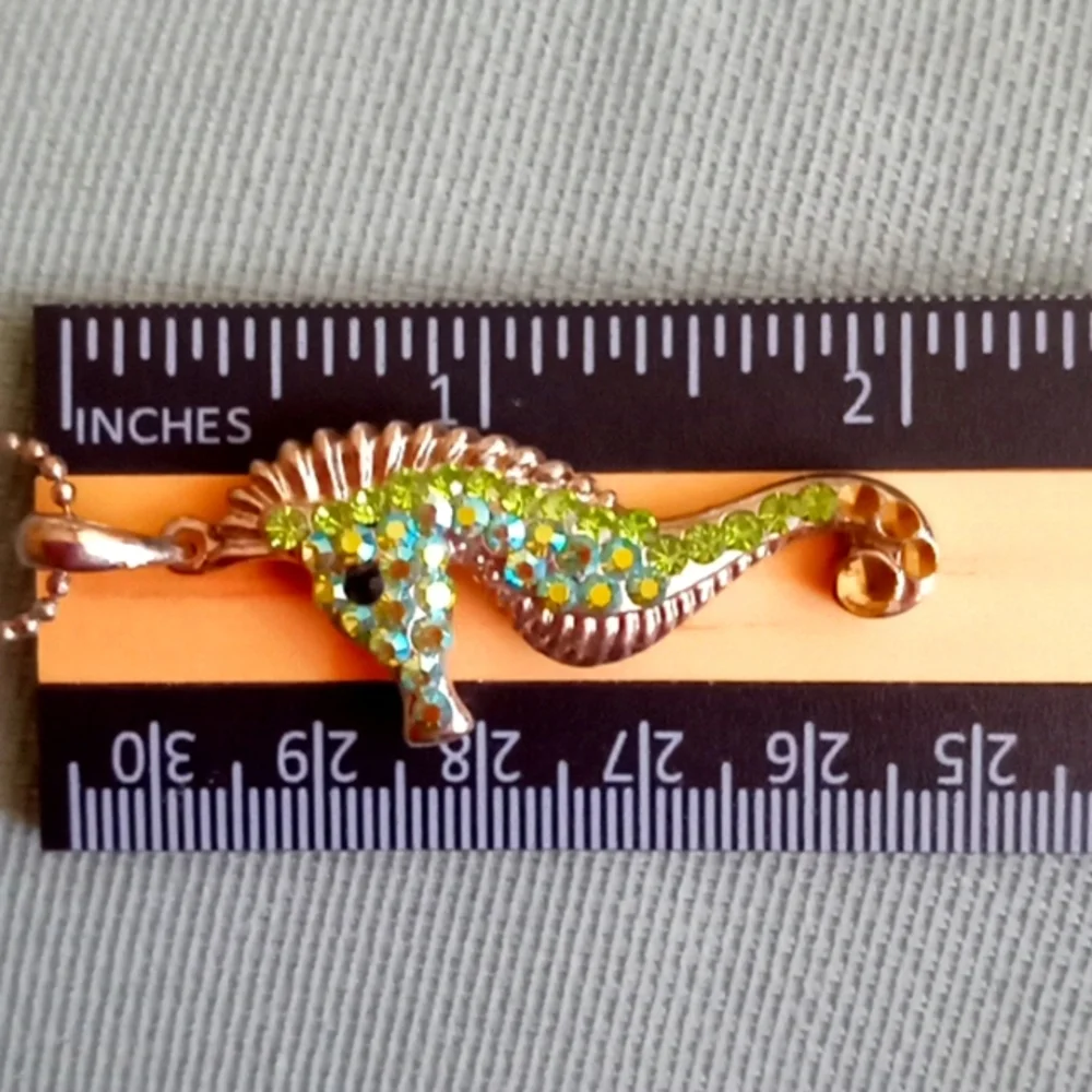 **SOLD DO NOT BUY** KIRKS FOLLY GREEN SEAHORSE NECKLACE - Picture 5 of 11
